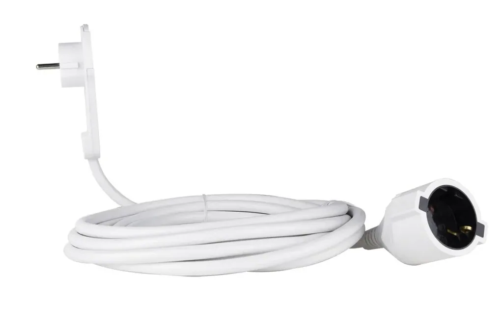 Schutzkontakt - Verlängerung 5 m - H05VV-FGG1,5, weiß