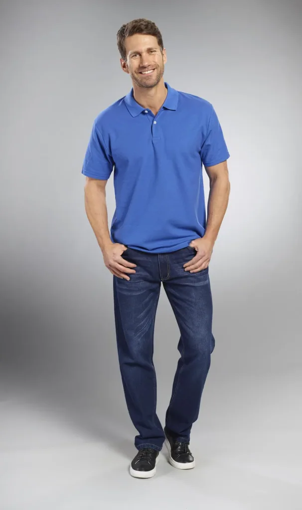 Poloshirt mit Piquestruktur, Farbe royal, Gr.M