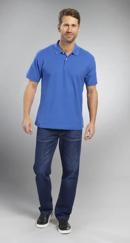Poloshirt mit Piquestruktur, Farbe royal, Gr.M