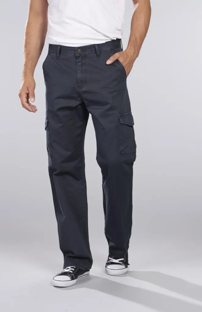 Cargohose aus Baumwolltwill, Farbe blau/grau, Gr.48