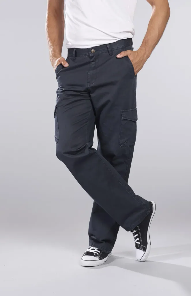 Cargohose aus Baumwolltwill, Farbe blau/grau, Gr.48