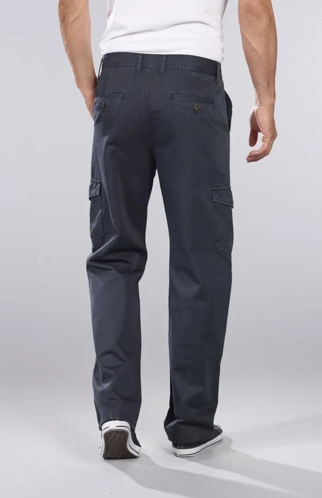 Cargohose aus Baumwolltwill, Farbe blau/grau, Gr.48