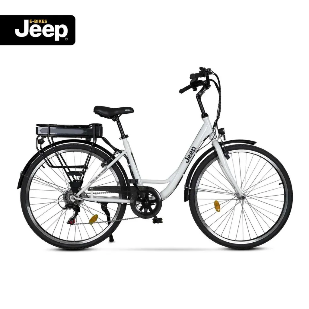 Unisex City E-Bike, 28 Zoll , Rahmengröße 44 cm 6-Gang Kettenschaltung, weiß, ECR 3001