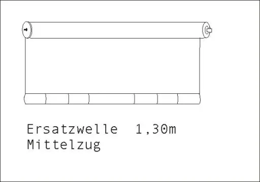 Ersatzvorhang Mittelzug "Ocean weiß", 130 cm, inkl. Welle