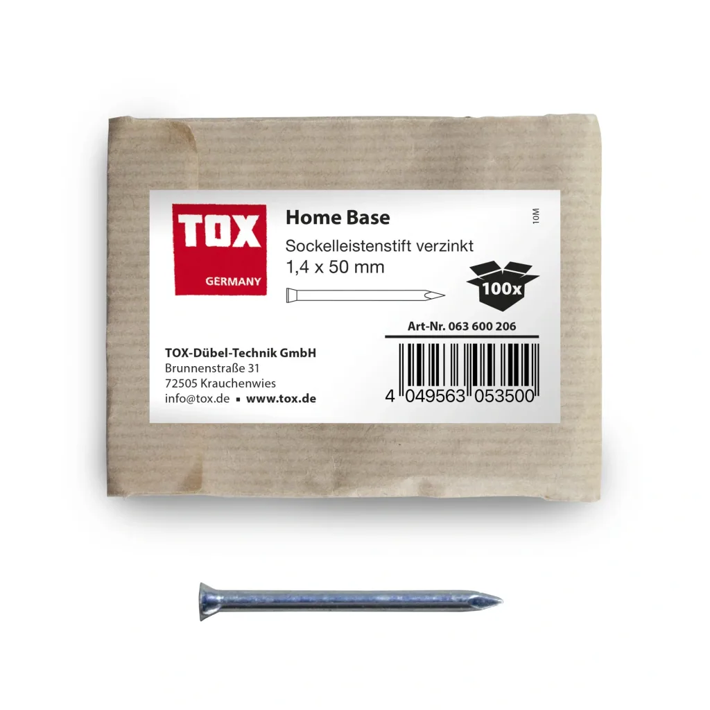 Sockelleistenstifte Home Base 1,4 x 50 mm verzinkt, 100 Stück