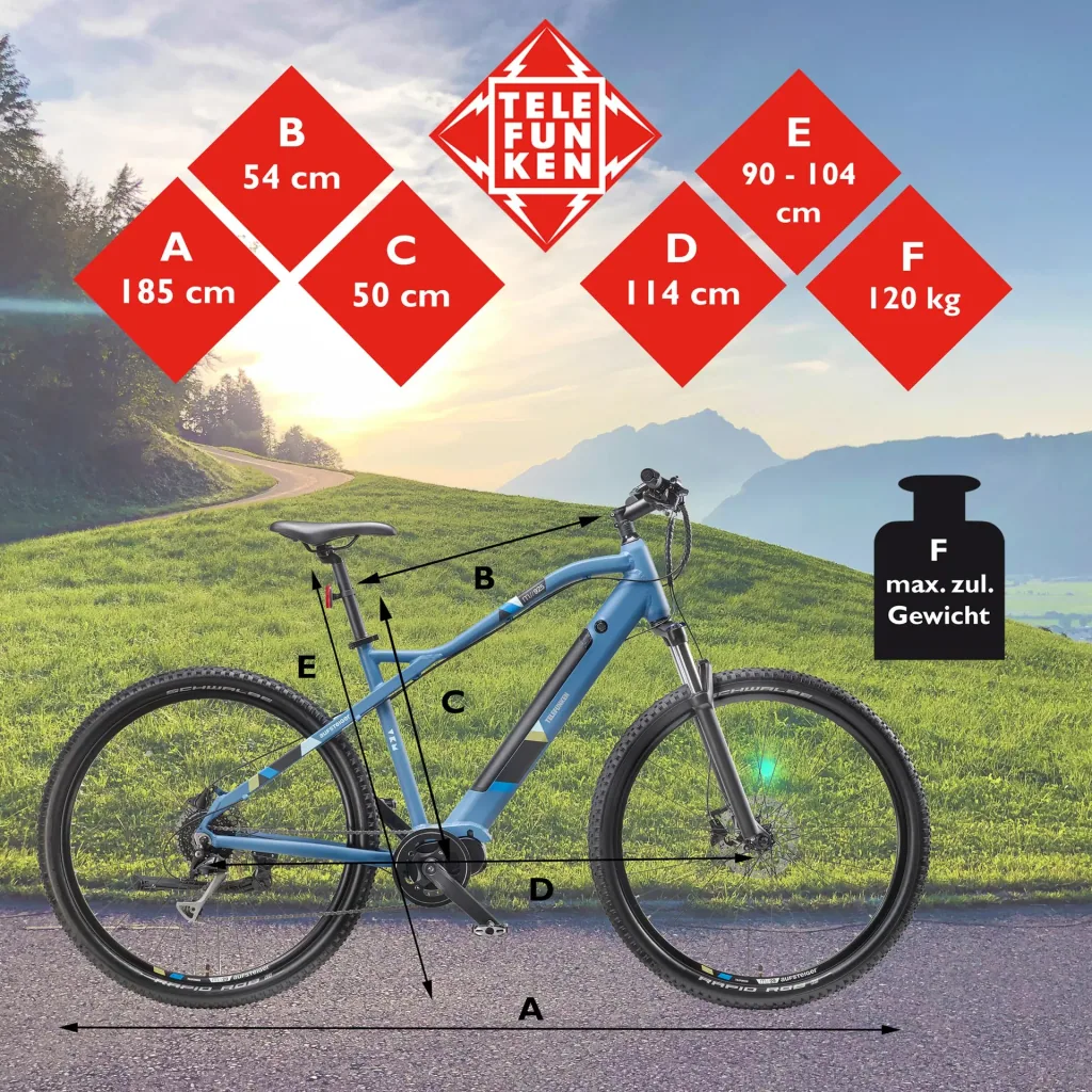 Unisex Alu MTB E-Bike, 29 Zoll, 8-Gang Kettenschaltung, blau, Aufsteiger M925 Hardtail