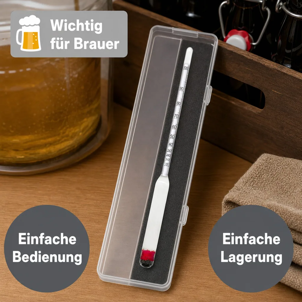 Alkoholmessgerät, Alkoholmeter, Alkoholspindel (0-100%) für Spirituosen