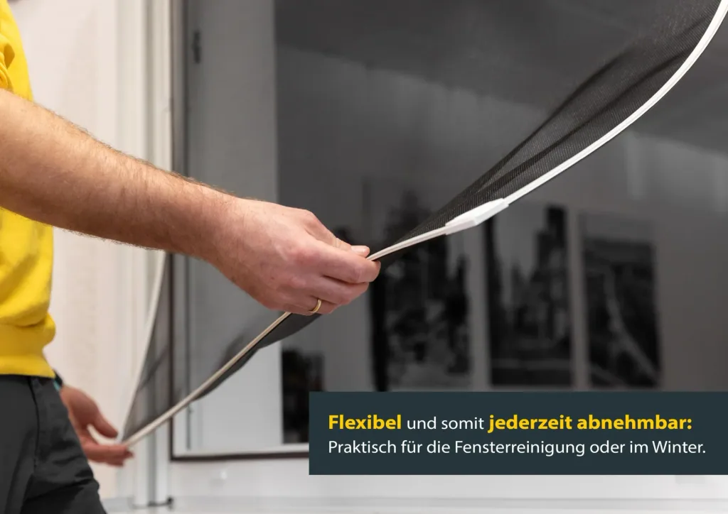 Fliegengitter-Magnetrahmen mit Fiberglasgewebe, Farbe anthrazit, 100 x 120 cm