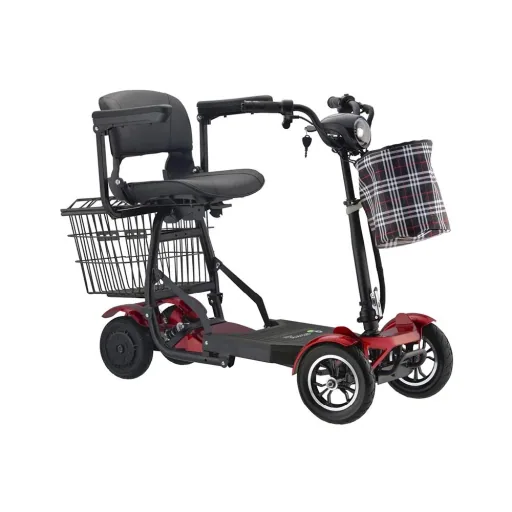 4-Rad E-Mobil Assisi 2.0 6 km/h Safety Plus: 36V/15,6Ah Li-Io. mit Gepäck-Tasche/-Korb, Blinker, faltbar, rot