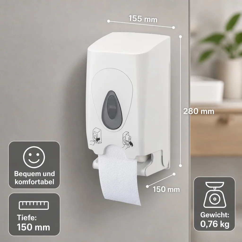 Toilettenpapierhalter, Klopapierhalter, Toilettenpapierspender - PQDuo, für 2 Rollen, Kunststoff