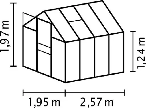 Gewächshaus Venus 5000 ESG 3 mm, Farbe smaragd