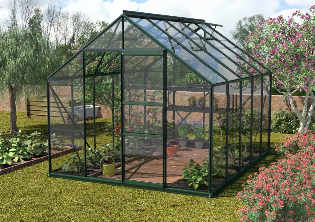 Gewächshaus Merkur 8300 ESG 3 mm, Farbe smaragd