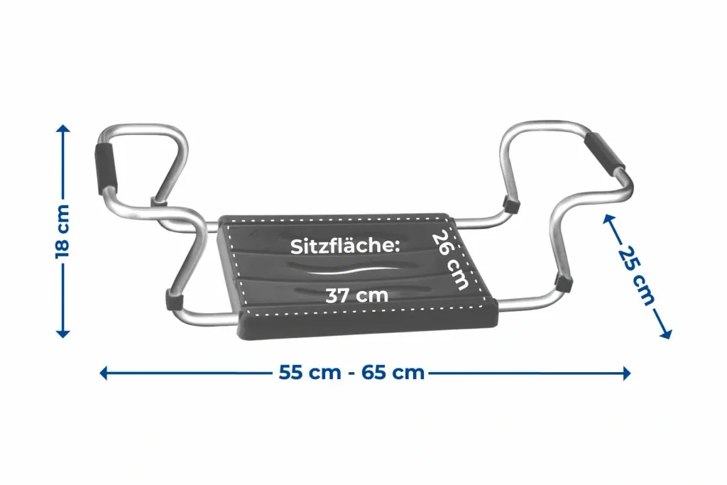 Badewannensitz Secura, silber- anthrazit, ausziehbar, 120 kg Tragkraft