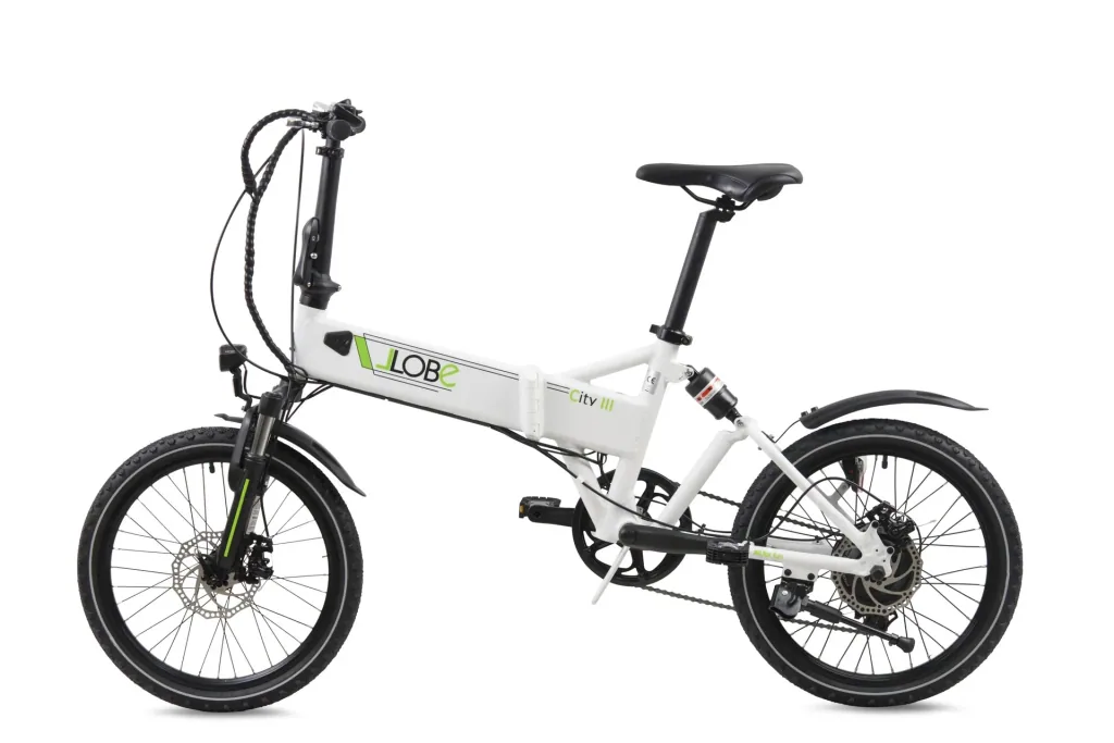 Alu E-Bike Faltrad 20 Zoll, Rahmenhöhe 37 cm, 7-Gang Kettenschaltung, weiß „City III“