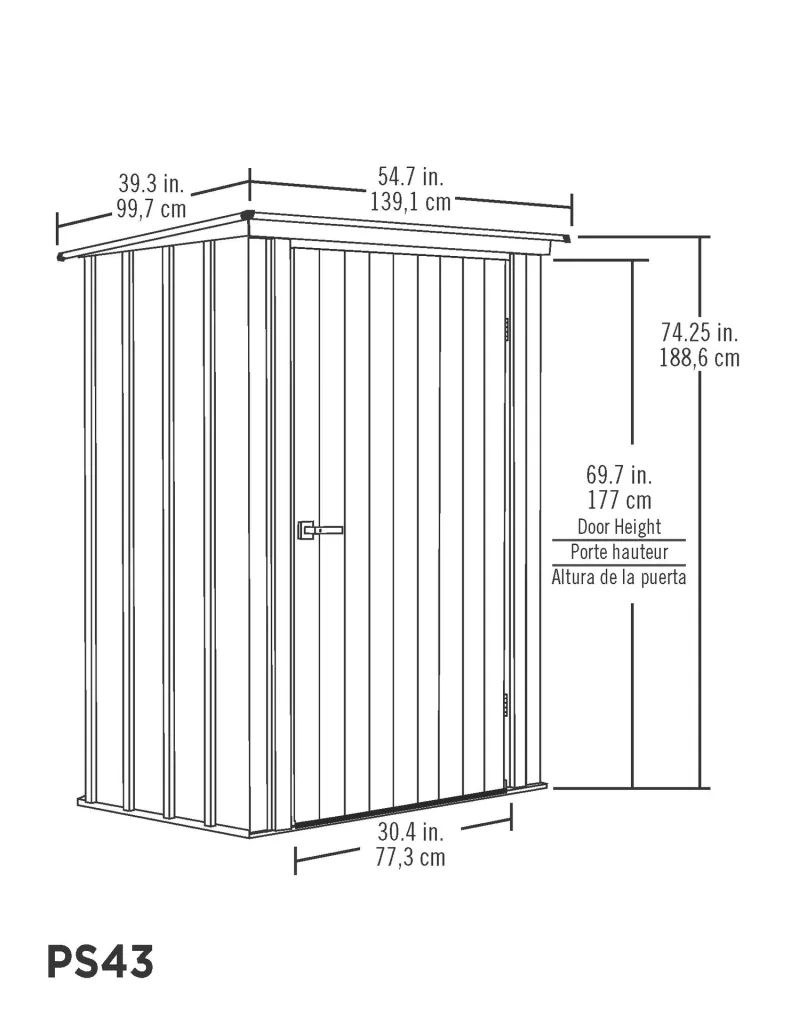 Geräteschrank 4x3 lichtgrau/anthrazit 1,39 x 1 x 1,89 m 