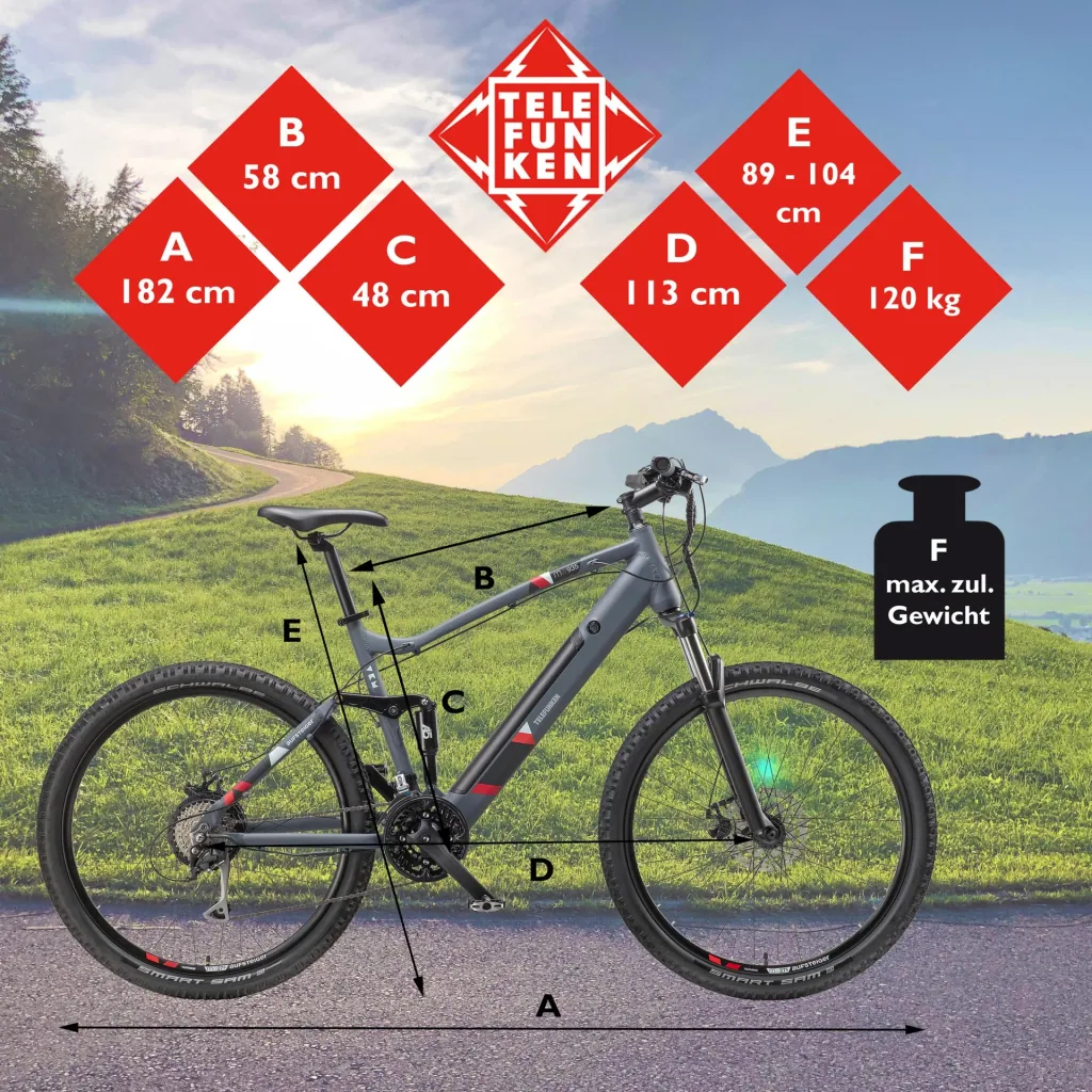 Unisex Alu MTB E-Bike, 27,5 Zoll, 24-Gang Kettenschaltung, grau, Aufsteiger M935 Fully