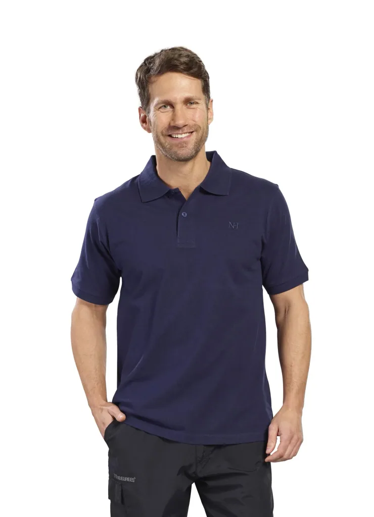 Poloshirt geknöpft, Farbe marine melange, Gr.2XL