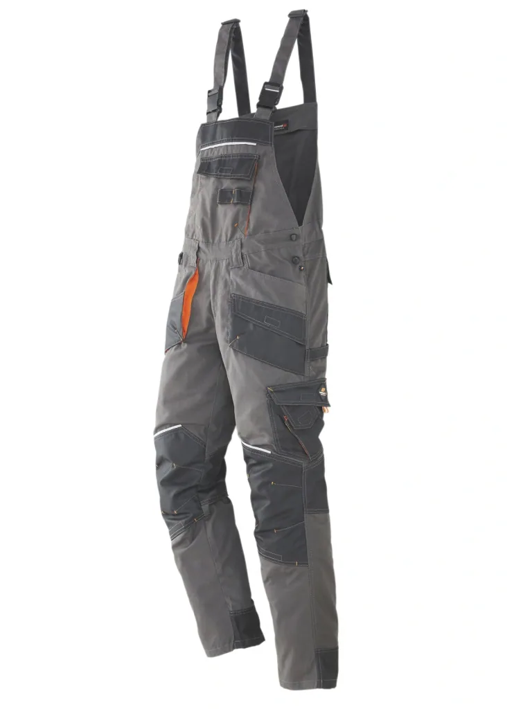 Latzhose, Farbe grau/schwarz, Gr.64
