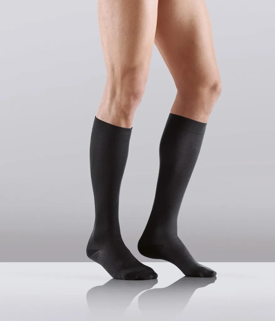 Travel-Stützstrümpfe, Mikrofaser, 1er, Größe L (43-45), Schwarz