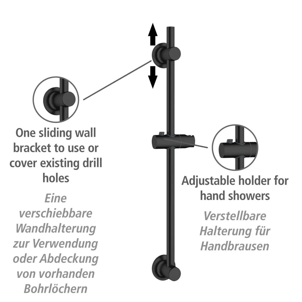 Duschstange ohne Bohren Schwarz, Befestigen ohne Bohren