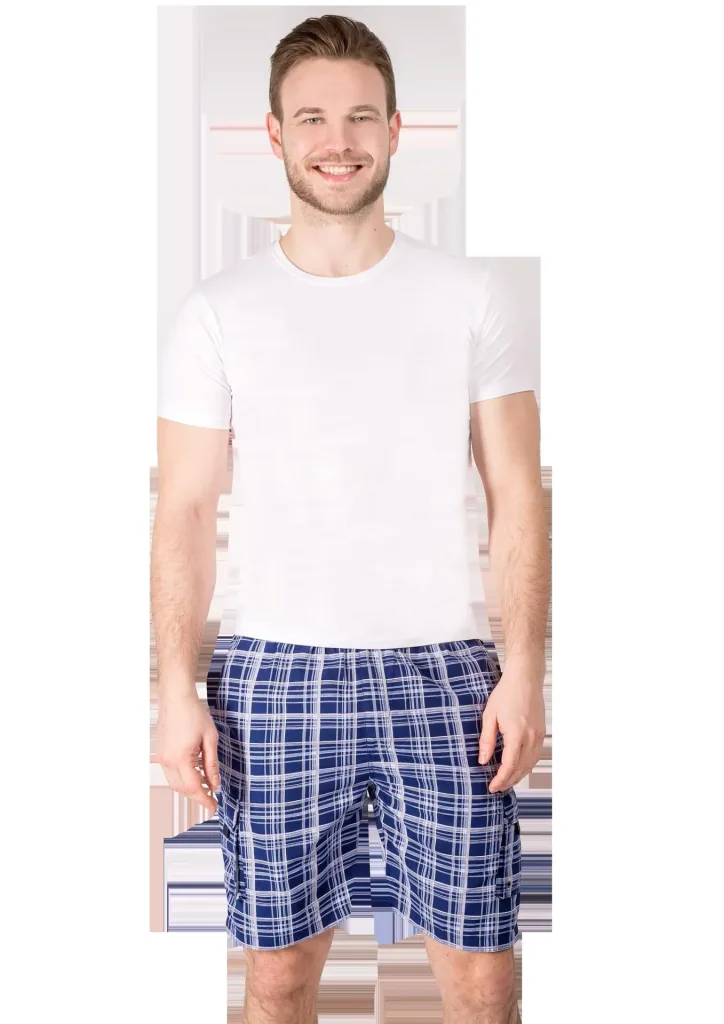 Short mit Cargotasche, Farbe marine/kariert, Gr.2XL