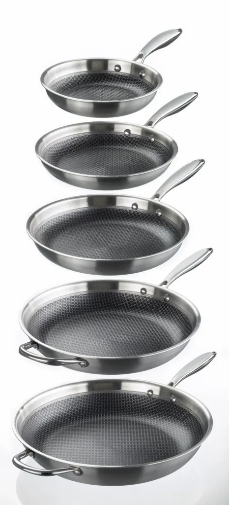 Bratpfanne 20 cm TriPly Edelstahl - kratzfeste Wabenstruktur! Ohne Anhaften!