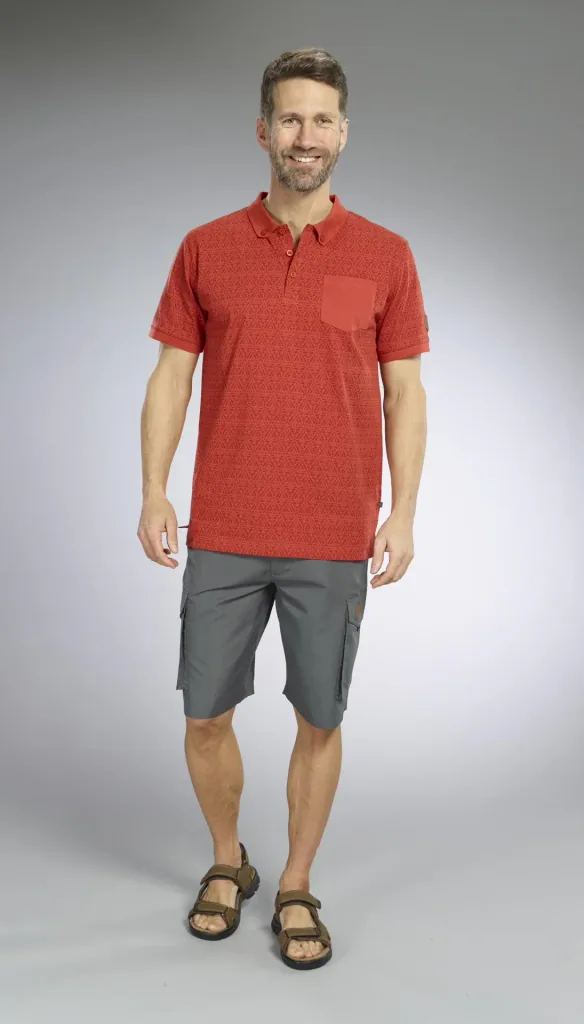 Poloshirt gemustert, Farbe rot, Gr.L