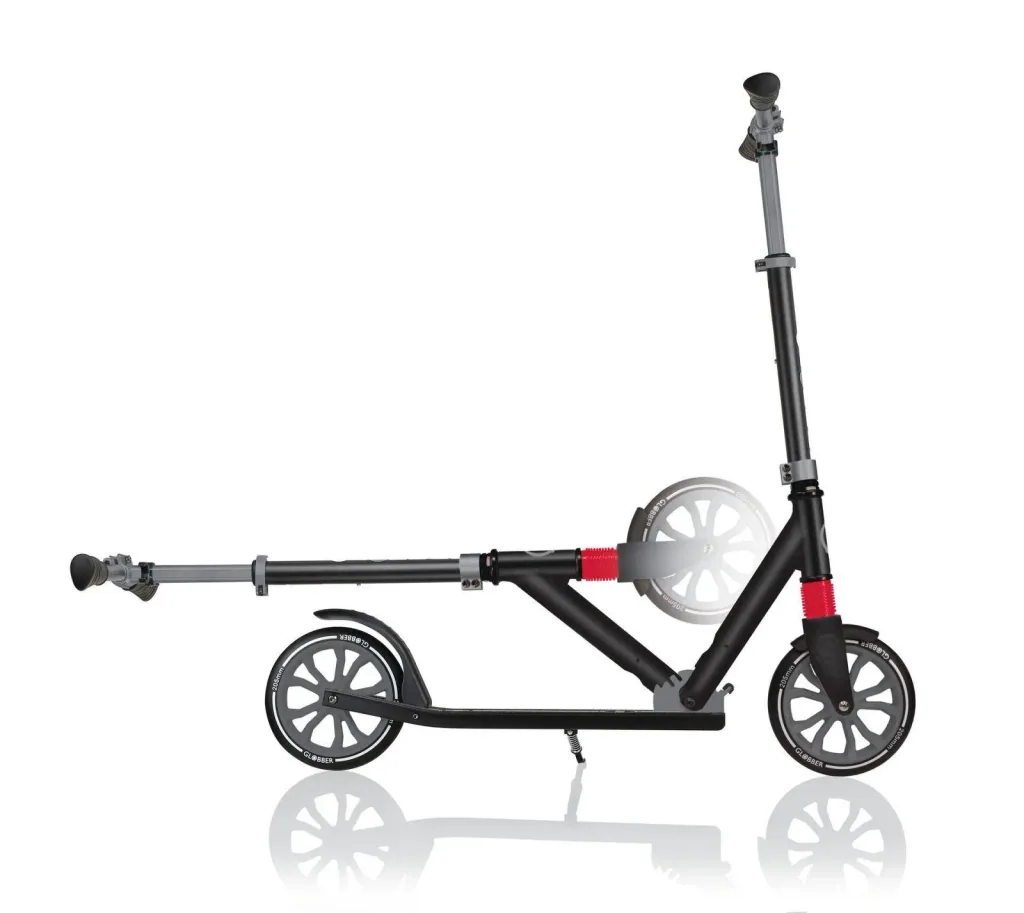 NL 205 Tretroller, 205 mm, ABEC 7, höhenverstellbar, Frontfederung, Klappmechanismus, schwarz-grau