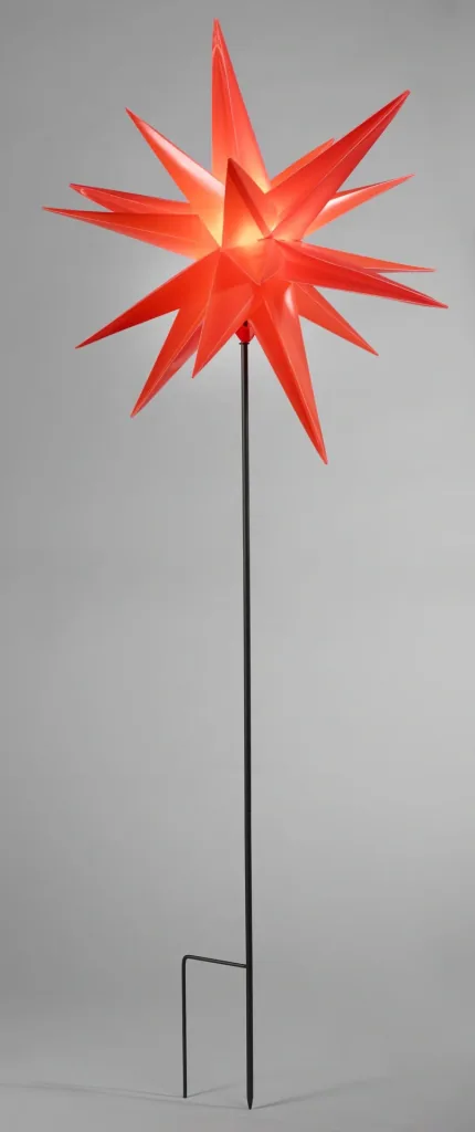LED Stern, rot, ø 100 cm + 120 cm Stab