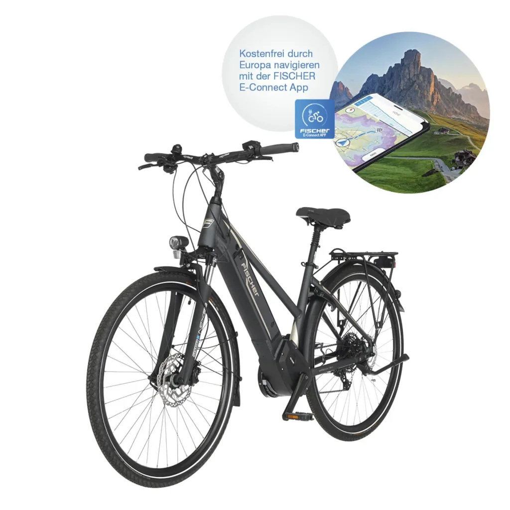 Damen E-Bike Trekking, 28 Zoll, Rahmengröße 49 cm,10-Gang Kettenschaltung, schiefergrau matt, VIATOR 5.0i