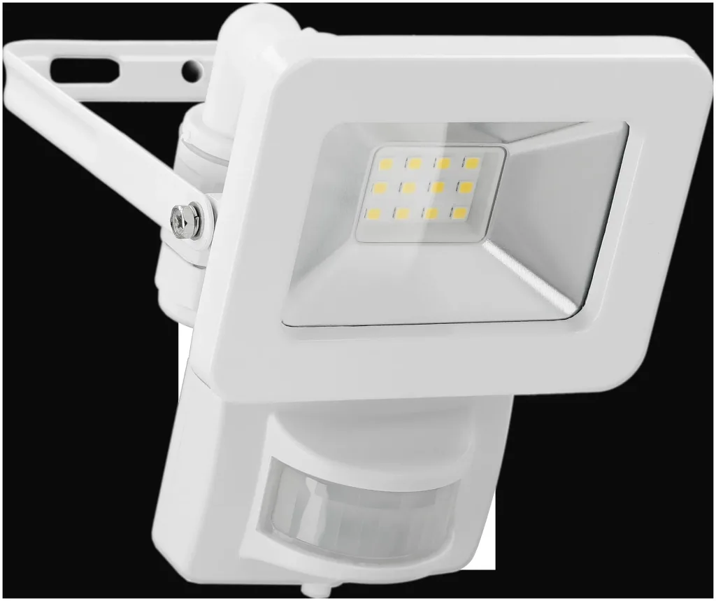 LED Außenstrahler mit Bewegungsmelder Weiß, 10 Watt - 850 Lumen