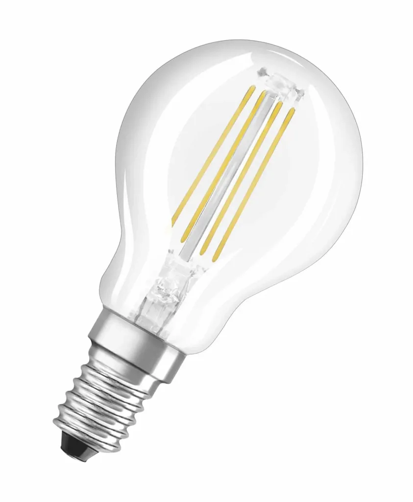 LED CLASSIC P37 Filament Lampe in Tropfenform mit 4 Watt, E14, warmweiß, klar