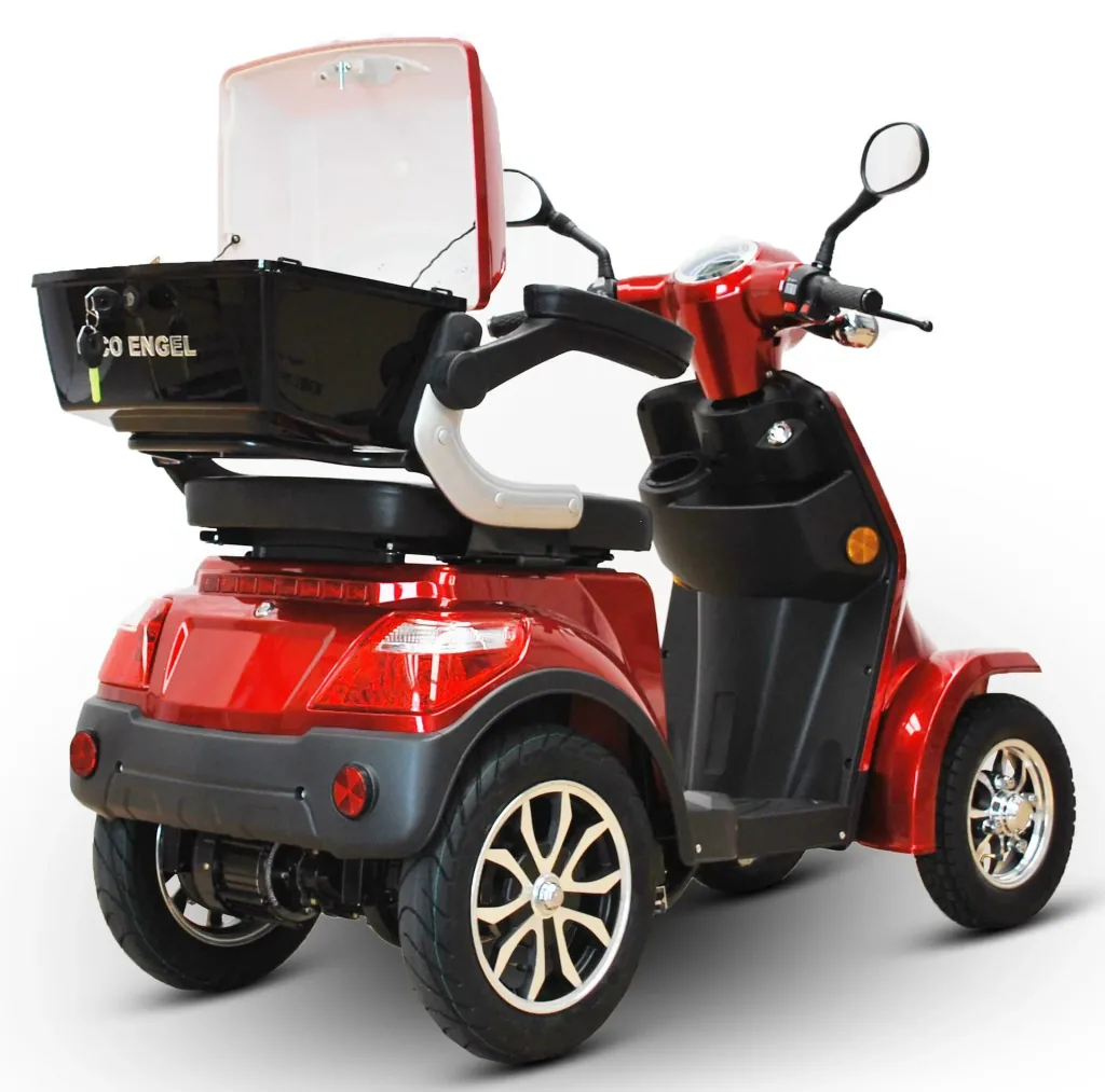 E-Scooter 4 Räder rot - 20 Ah Li-Io Akku - 25 km/h - Seniorenmobil