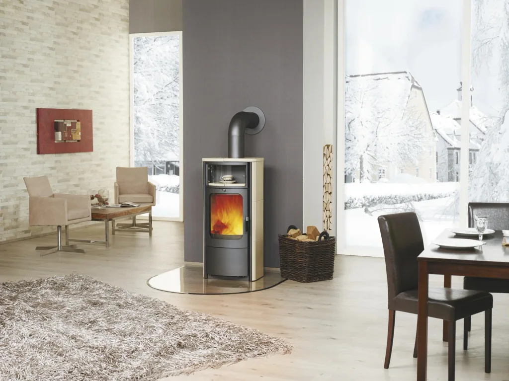 Kaminofen - Opera-B Dauerbrand 7 kW - Kacheln creme