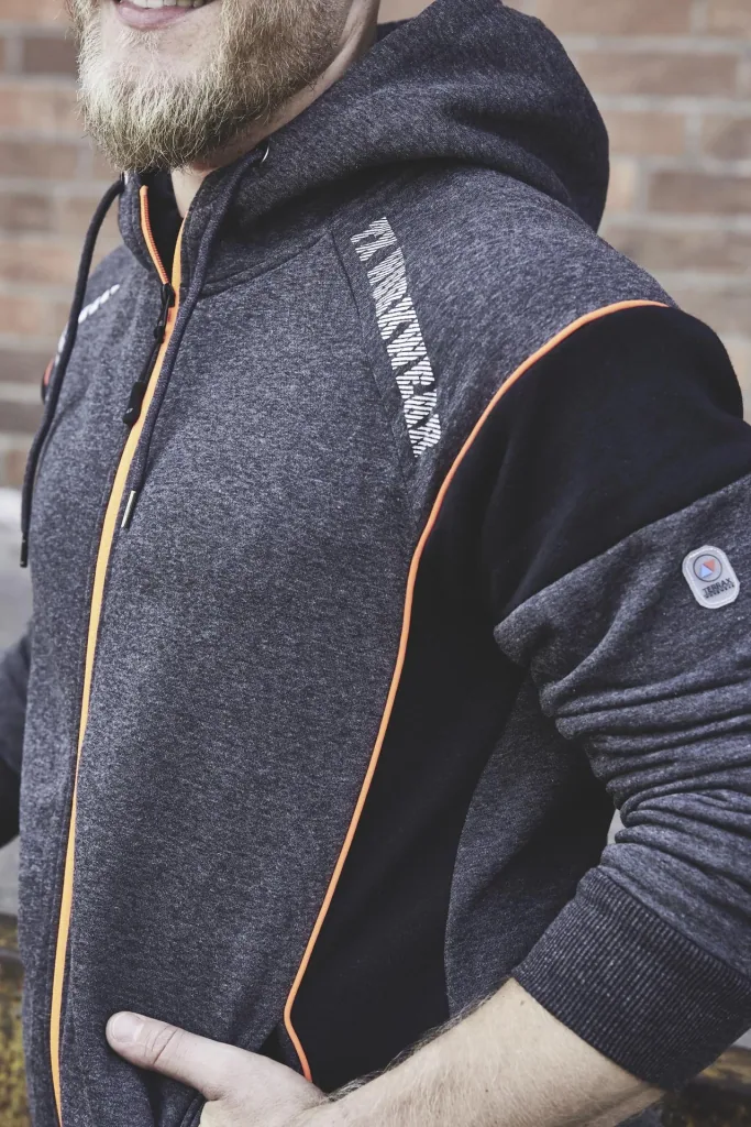 Sweatjacke, Farbe grau/schwarz, Gr.M