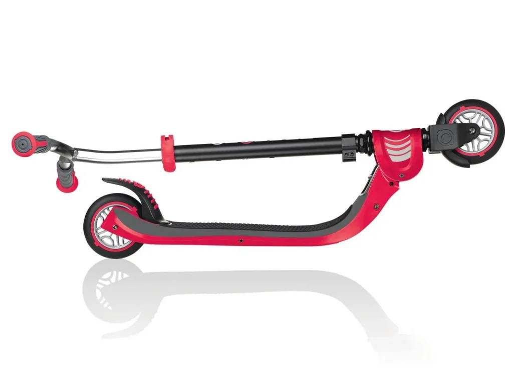 FLOW FOLDABLE 125, Tretroller, 125 mm, ABEC 5, höhenverstellbar, Klappmechanismus, schwarz-rot