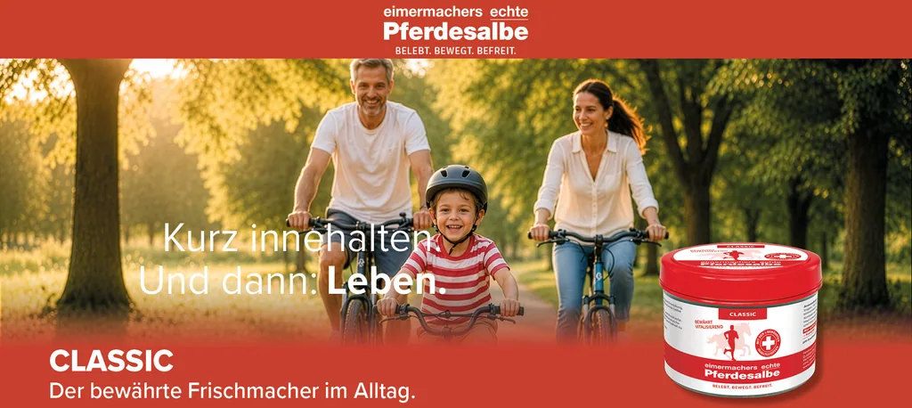 eimermachers echte Pferdesalbe Classic – kühlendes Gel für Menschen mit Kampfer & Arnika, 200 ml Dose