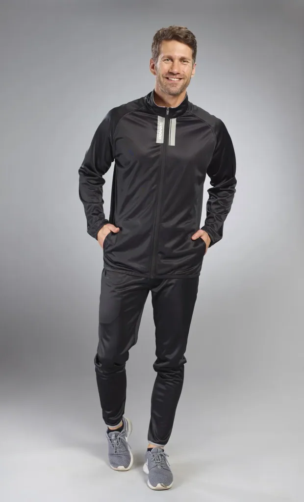 Trainingsanzug, 2-teilig, schwarz/grau, Gr. 2XL