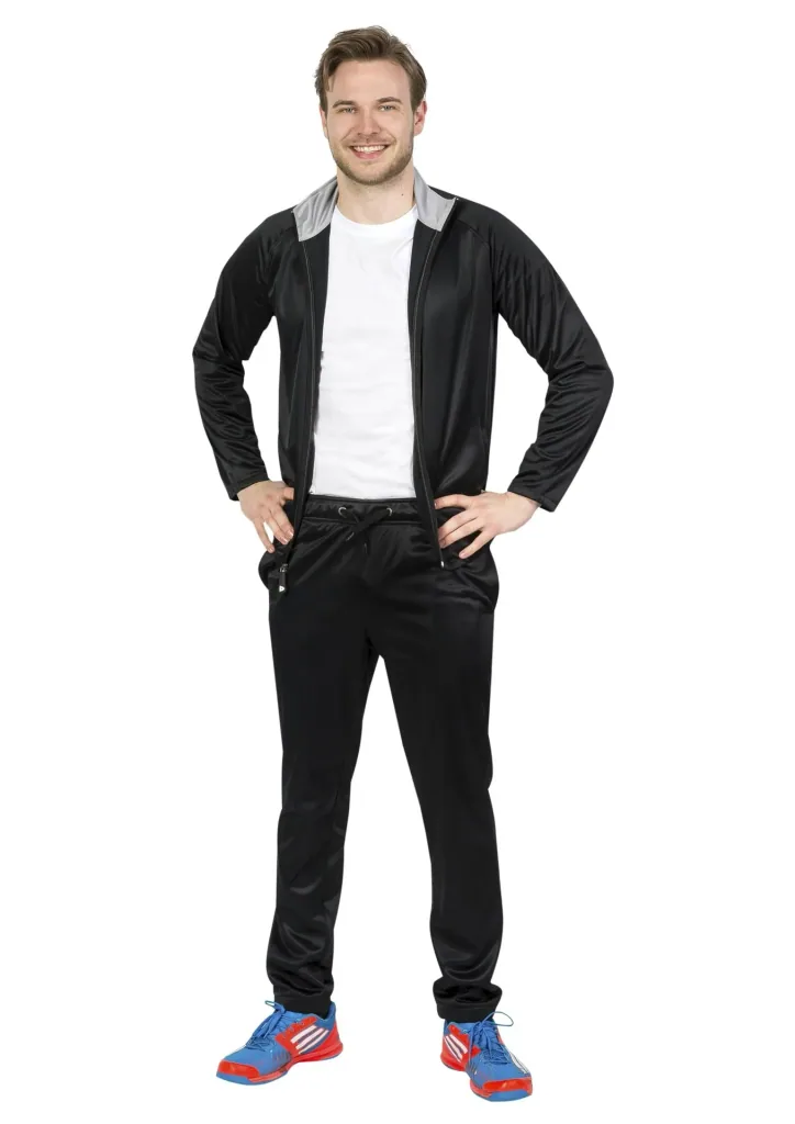 Trainingsanzug, 2-teilig, schwarz/grau, Gr. 2XL