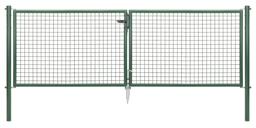 Doppeltor-Set Wellengitter inkl. Pfosten 3 x 1,5 m grün