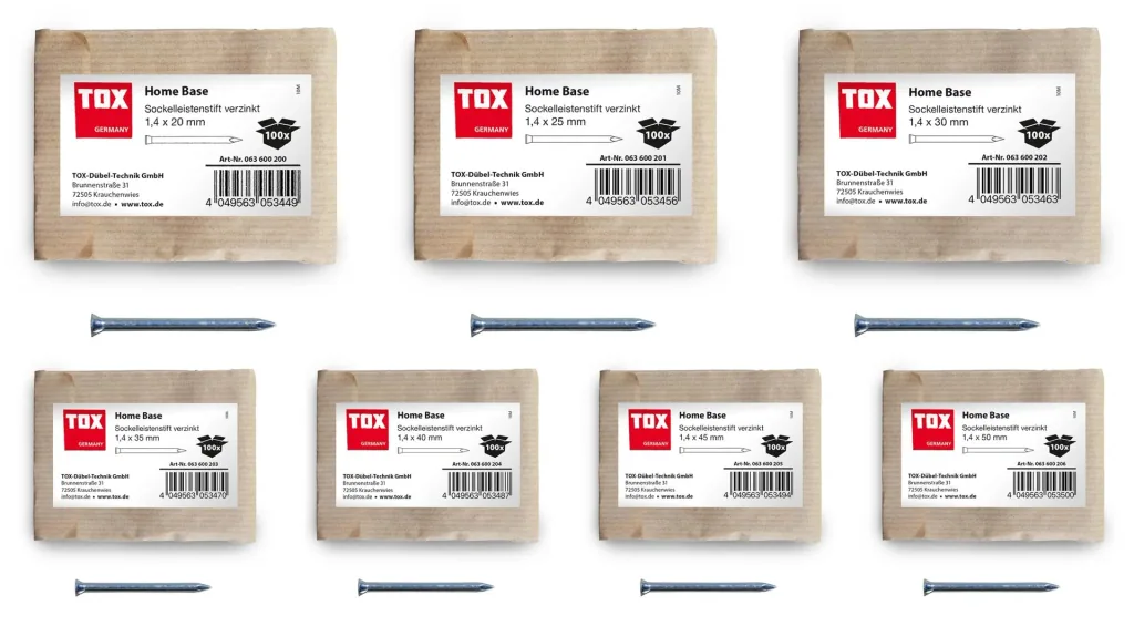 Sockelleistenstifte Home Base 1,4 x 45 mm verzinkt, 100 Stück