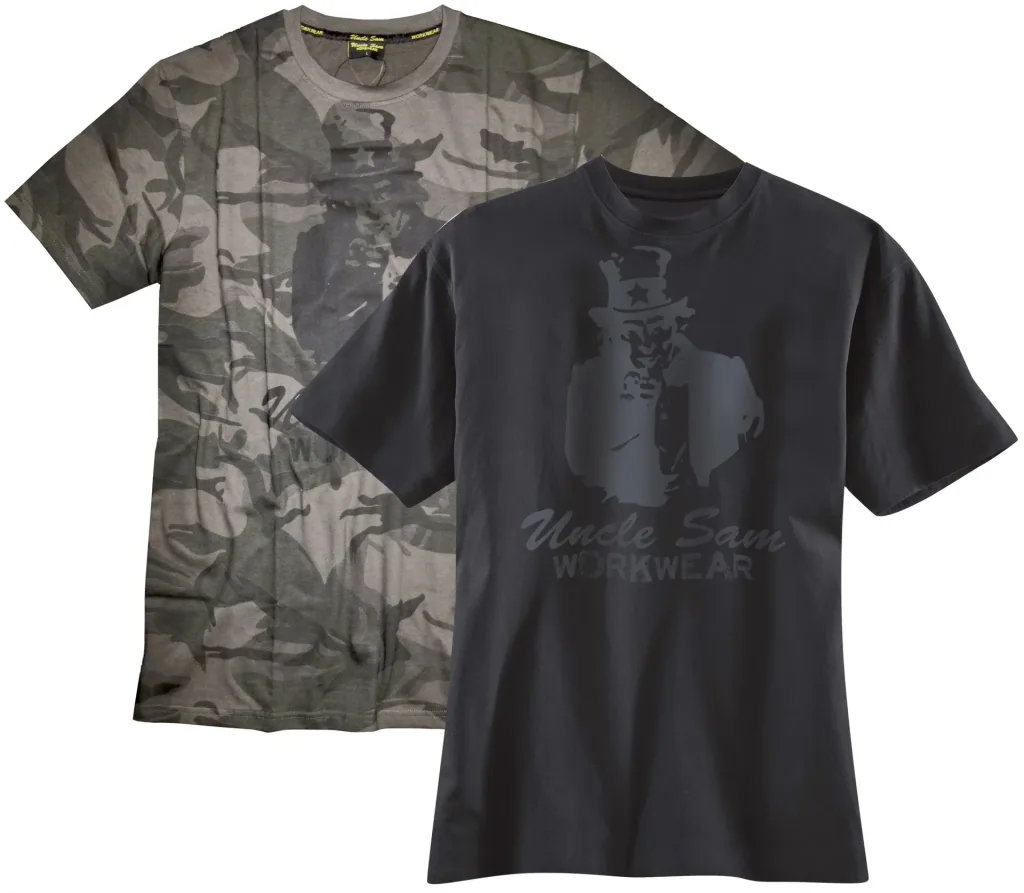 T-Shirt mit Rundhals und Frontdruck, Farbe camouflage, Gr.L