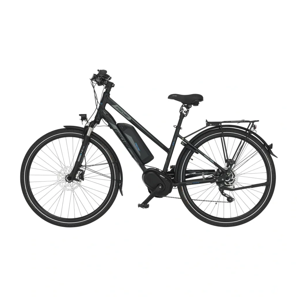 Damen E-Bike Trekking, 28 Zoll, Rahmengröße 49 cm, 10-Gang Kettenschaltung, schwarz matt, VIATOR ETD 1861