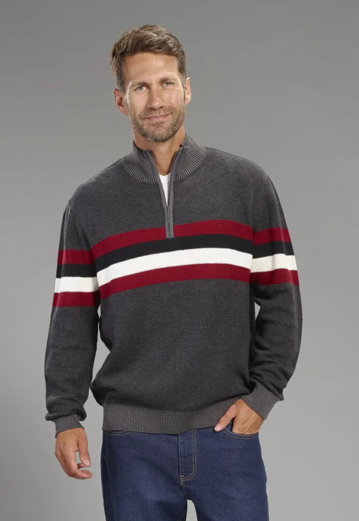 Pullover mit Stehkragen, Farbe grau, Gr.M