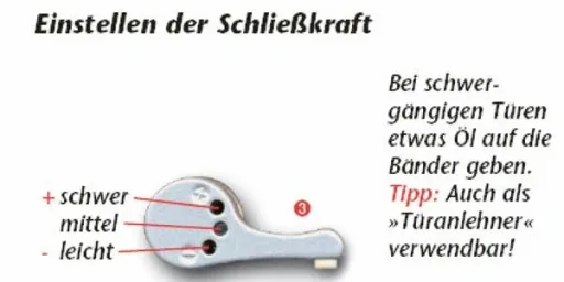 Türschließer Mini, weiß, aufsteckbar ohne Bohren