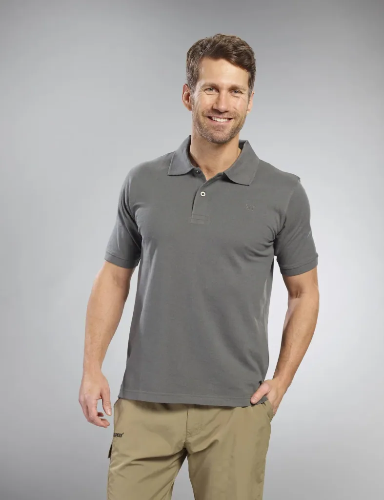 Poloshirt geknöpft, Farbe grau/grün, Gr.2XL