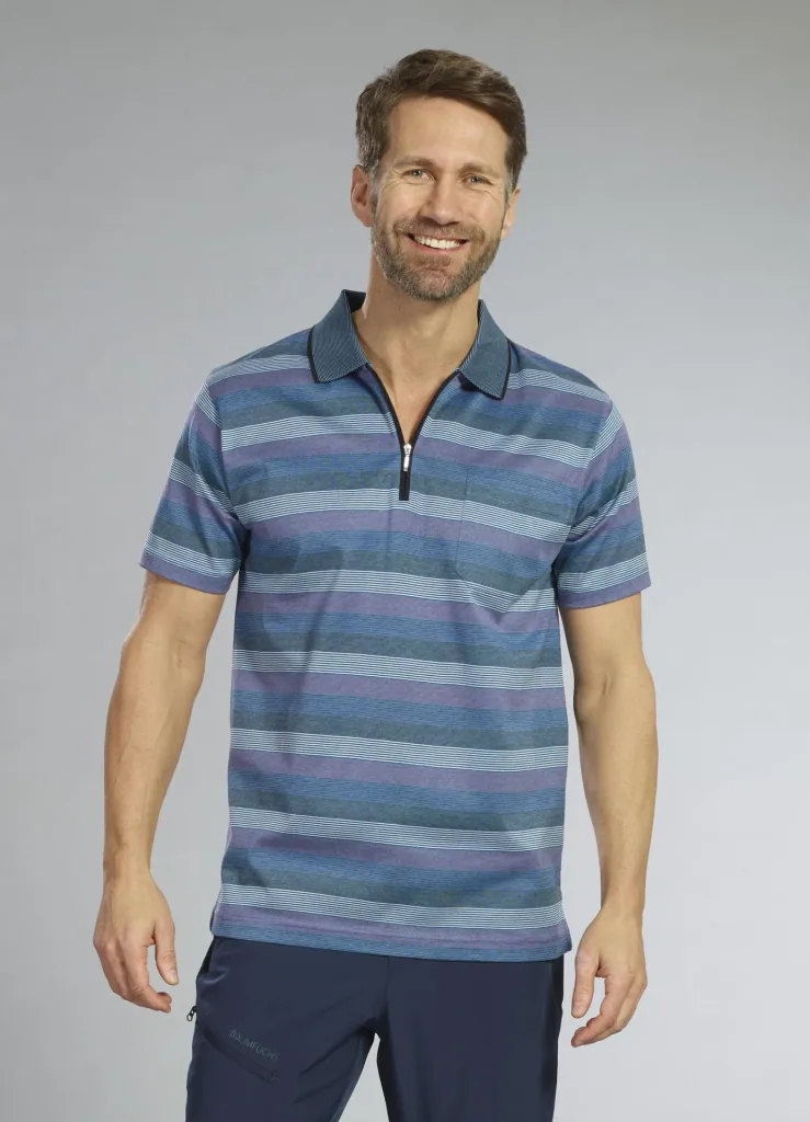 Poloshirt, blau gestreift, Gr.M