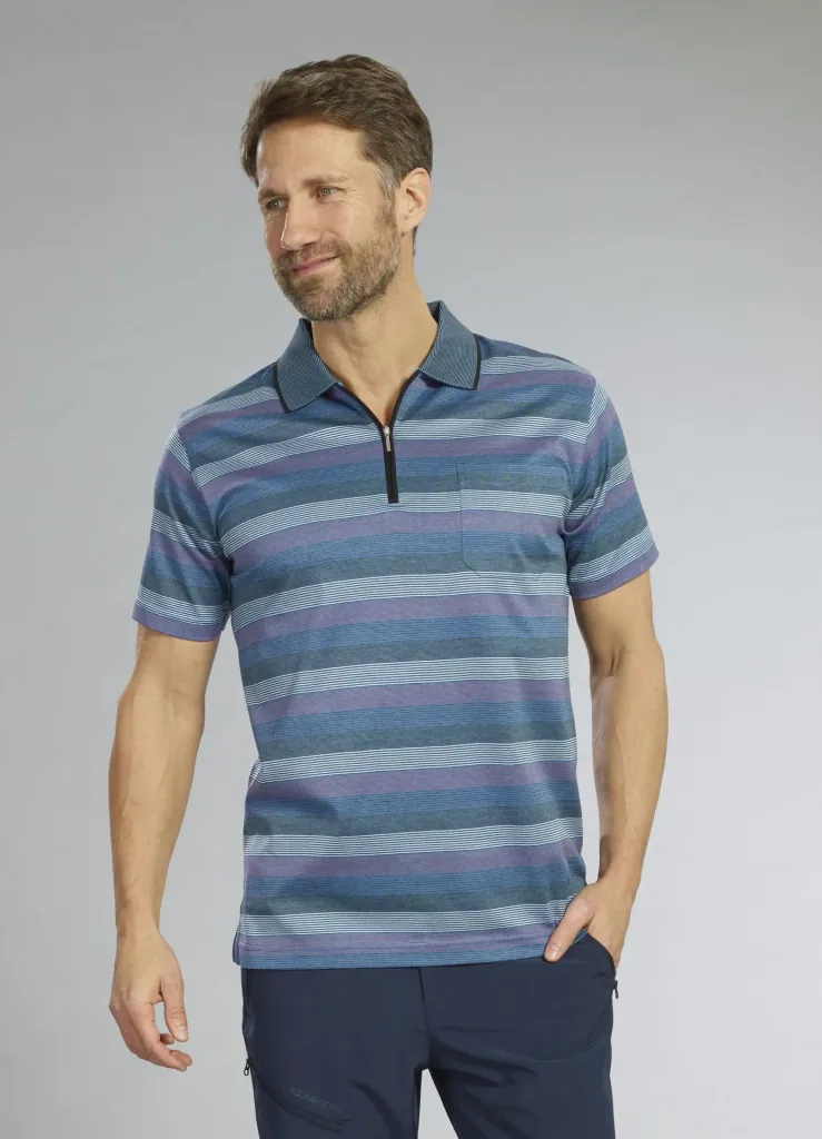 Poloshirt, blau gestreift, Gr.M