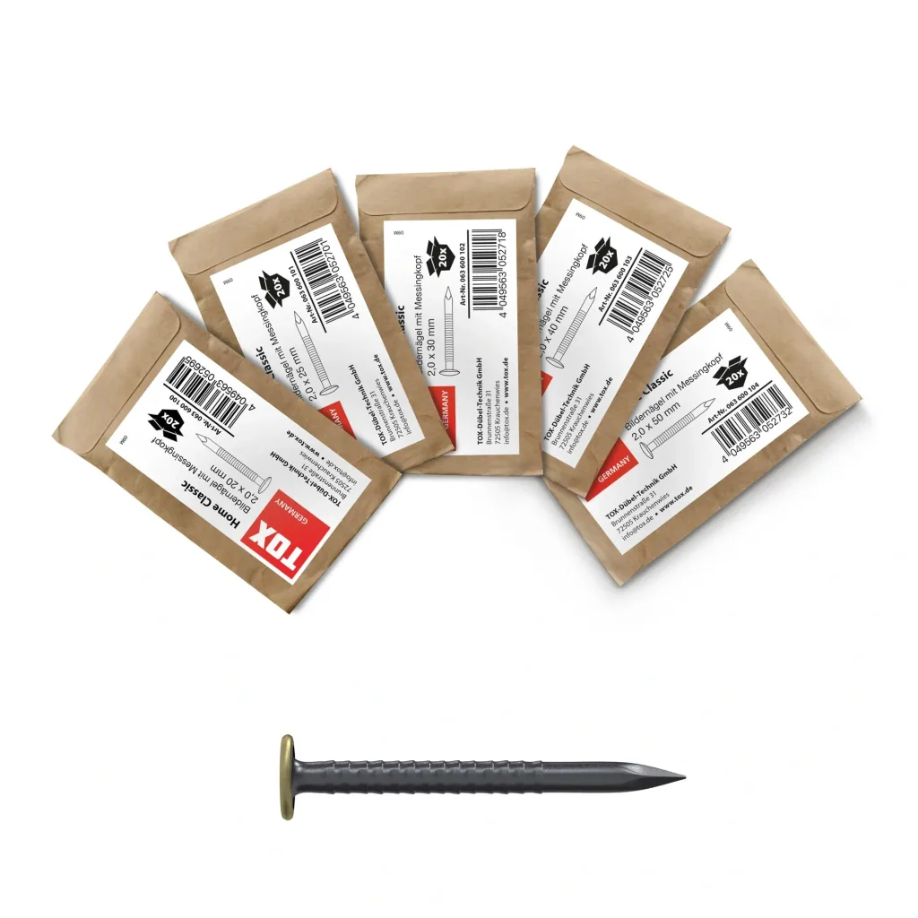 Bildernagel Home Classic mit Messingkopf 2,0 x 20 mm, 20 Stück