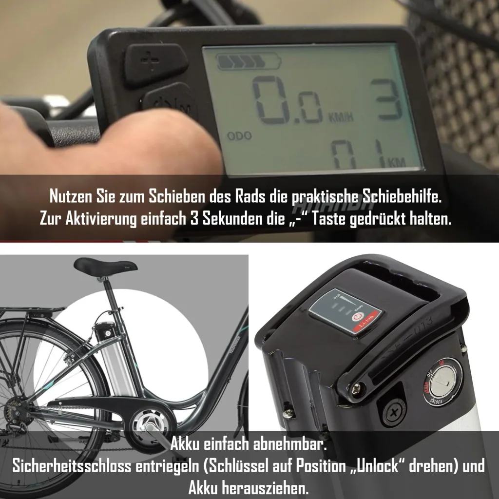 Unisex Alu-City E-Bike, 28 Zoll, 7-Gang Kettenschaltung, weinrot, Multitalent RC822